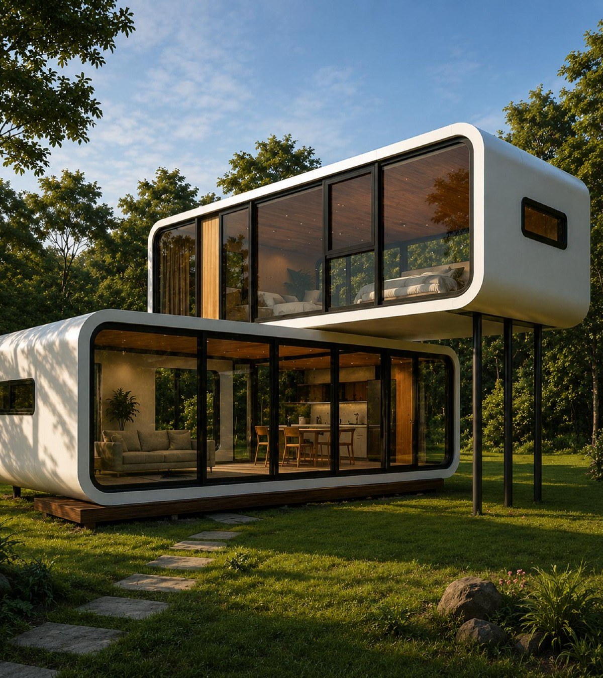 Module Aero com volumes modulares empilhados